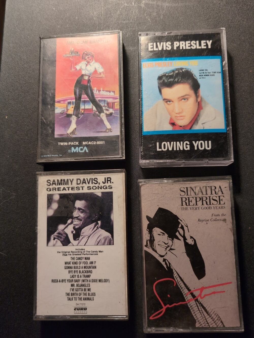 Lot Various Artists Cassettes Elvis, Sinatra Sammy Davis American Graffiti
